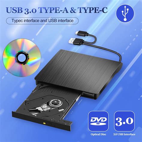 Unidad Externa De CDDVD Para Laptop USB 3 0 Tipo C Reproductor De DVD