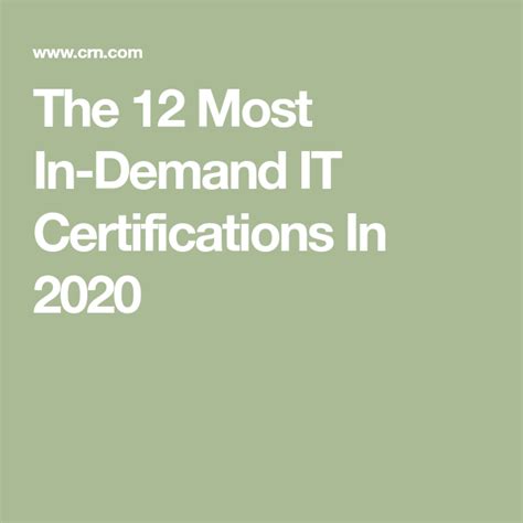 The 12 Most In Demand It Certifications In 2020 Thing 1 Thing 2