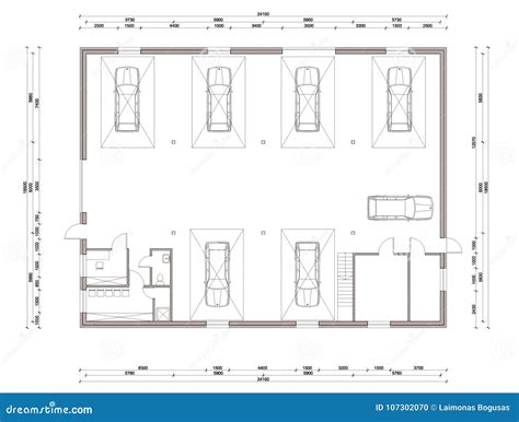 Floor Plan of the Small Car Service Station Stock Illustration ...