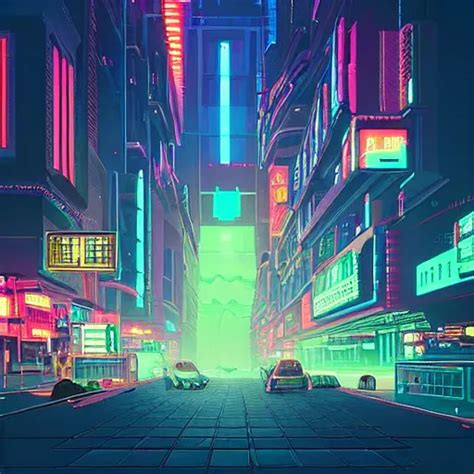 Pixel Art Cyberpunk City At Night By Beeple Neon Stable Diffusion