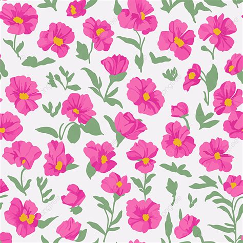 Flowers Seamless Pattern On White Background Vector Flower Pattern