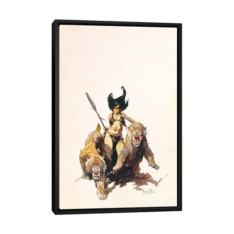 Icanvas The Huntress By Frank Frazetta Framed Canvas Print Bed Bath And Beyond 36671483