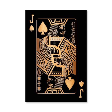 Jack Of Spades Gold Canvas 100 X 150cm Framed Gallery Wrap Jack