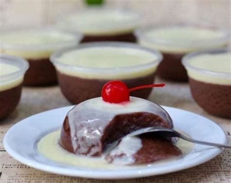 Resep Puding Coklat Vla Susu Vanila