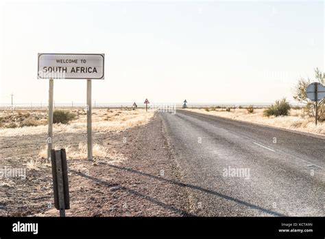 Welcome Sign At The Rietfontein Border Post In South Africa On The