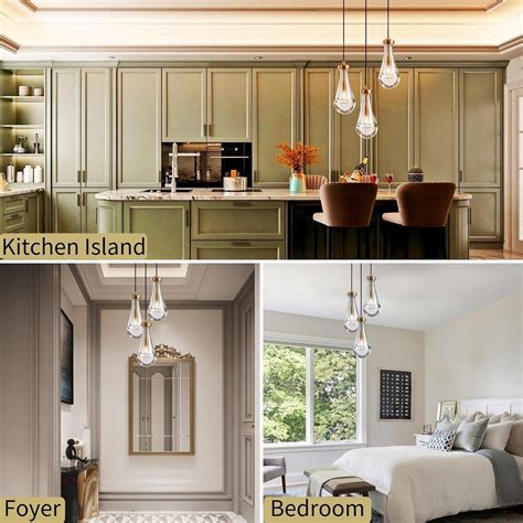 Joyunleo Brass Light Pendant Lighting For Kitchen Island Raindrop