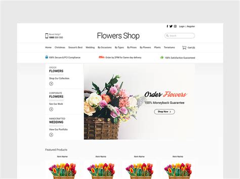 Flower Shop Website Template Free Psd Freebie Supply