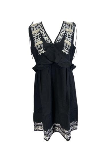 Catherine Malandrino Women S Black Beauty Open Market Embroidered Dress