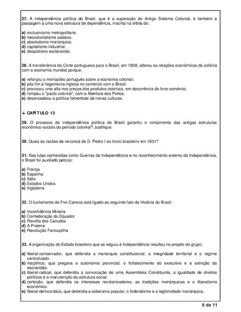 Prova De HistÓria 8° Ano Com Gabarito AvaliaÇÕes Atividades Para