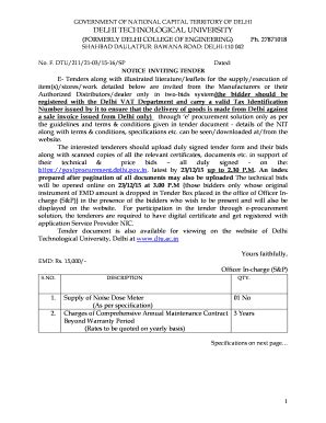 Fillable Online Dtu Ac Authorized Distributorsdealer Only In Twobids