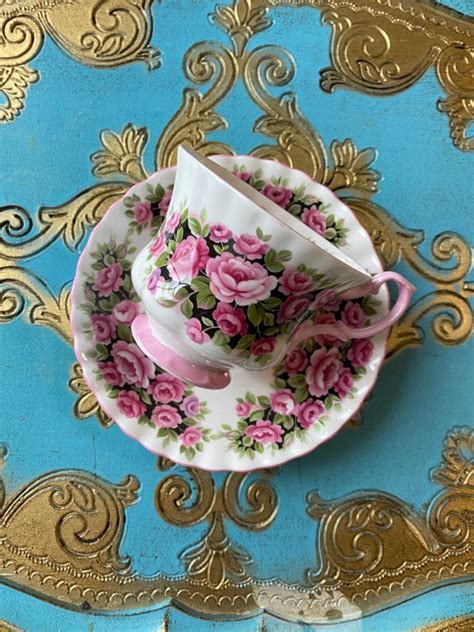 Royal Albert Fragrance Series Rosa Pink Tea Cup And Saucer Etsy