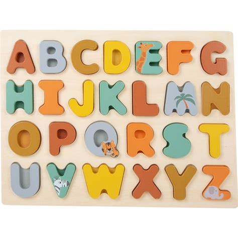 Puzzle De Madera Abecedario Safari Shopmami