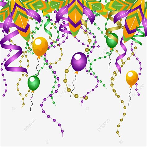 Mardi Gras Beads Vector Art Png Mardi Gras Border With Beads And