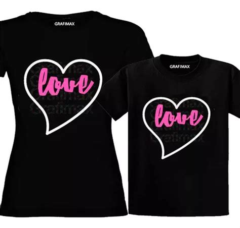 Pack Polera Mama E Hija Corazón Love Familia Grafimax