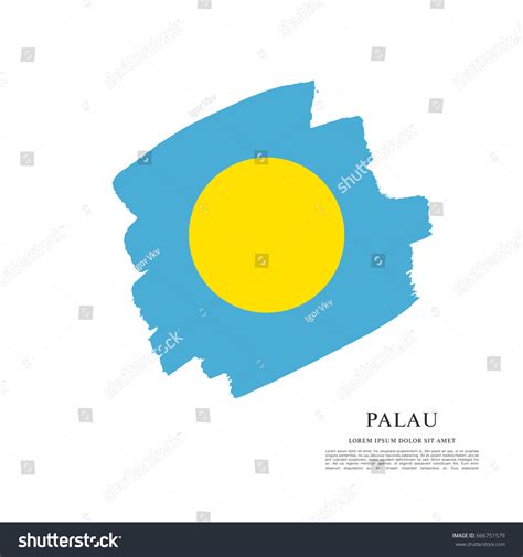 Flag Palau Brush Stroke Background Stock Vector Royalty Free