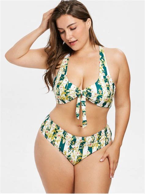 29 OFF 2021 Floral Criss Cross Plus Size Bikini Set In MULTI A ZAFUL