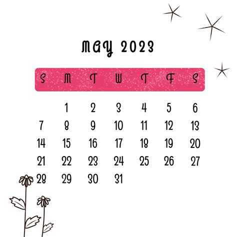 Calendrier Mai 2023 Png Mai Calendrier Mensuel Clipart Calendrier