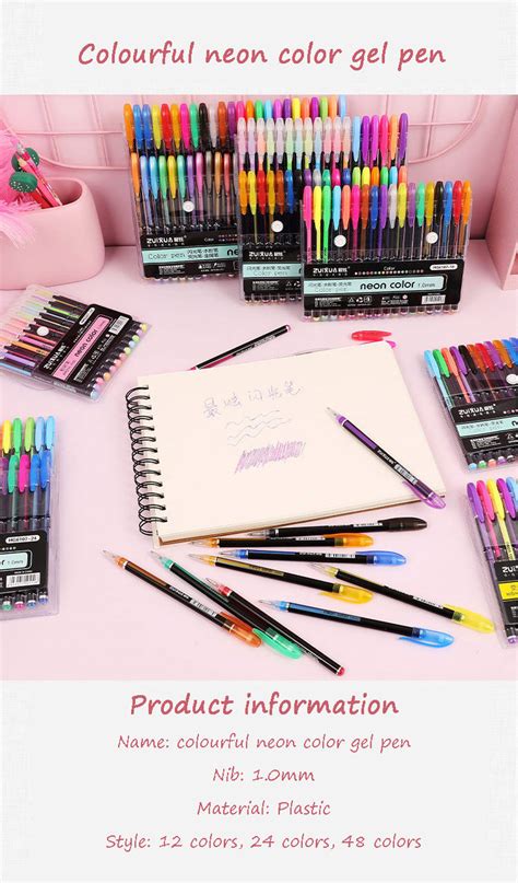 Stylo24 Colors Set Ensemble De Stylos Gel Colorés 12 à 48 Pièces