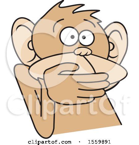 Clipart of a Speak No Evil Monkey - Royalty Free Vector Illustration by ...