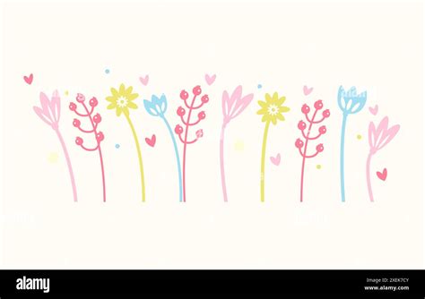 Bordure De Fleurs Multicolores Banque D Images Vectorielles Alamy