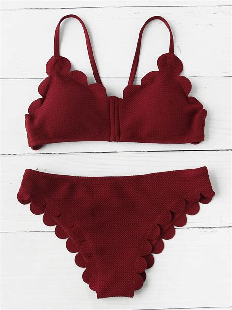 Scalloped Trim Bikini Set 19 00 Bikinis Swimwear Bikini Set