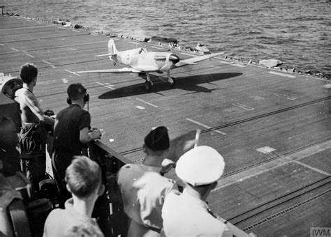 Asisbiz Fleet Air Arm Seafire Taking Off From Hms Battler Dec Iwm