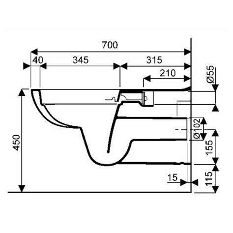 Cuvette suspendue PARACELSUS 2 rimfree blanc rallongée PMR ALLIA