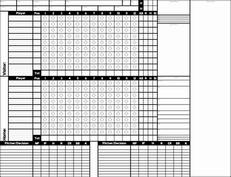 30 Baseball Scoring Sheet Printable | Example Document Template