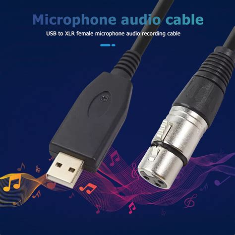 Usb Male To 3 Pin Xlr Female Audio Cable For Microphone Instrument