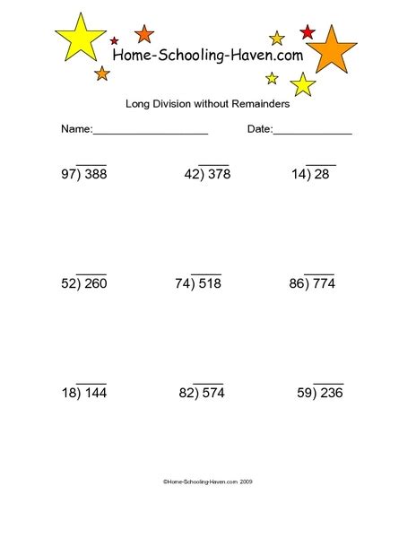 Long Division With No Remainder