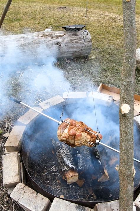 I Roast A Pork Shoulder Pork Picnic Over An Open Fire I Show You How