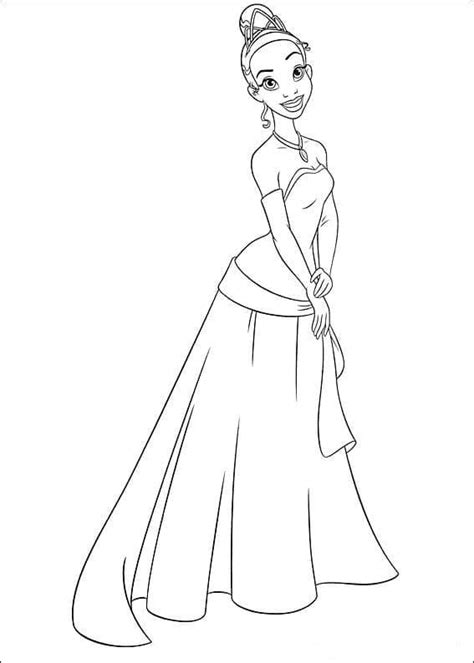 Coloriage Princesse Tiana à imprimer sur ColoriageEnfant