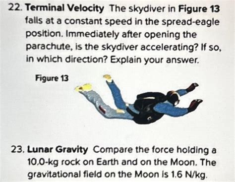 Solved 22 Terminal Velocity The Skydiver In Figure 13 Falls Chegg