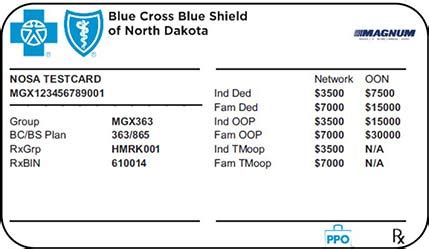 Member Identification Card Quick Reference Guide BCBSND