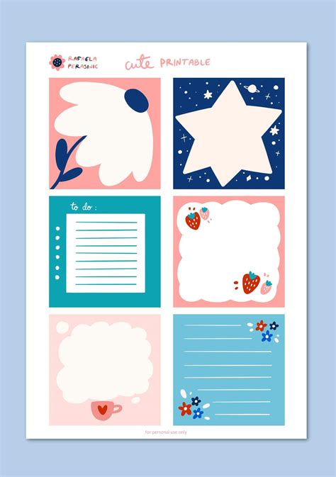 Cute Memo Pad Digital Download Printable Memo Pads Notepad Etsy Memo Template Memo Pad