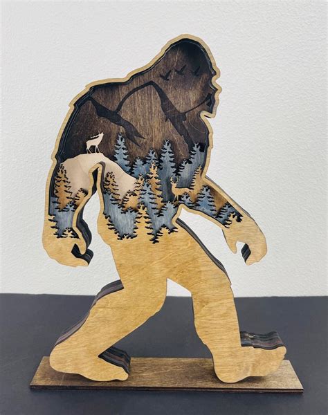 Layer Bigfoot Sasquatch Laser Cutting File Svg Dxf Lightburn Etsy