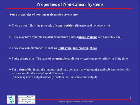 Properties Of Non Linear Systems