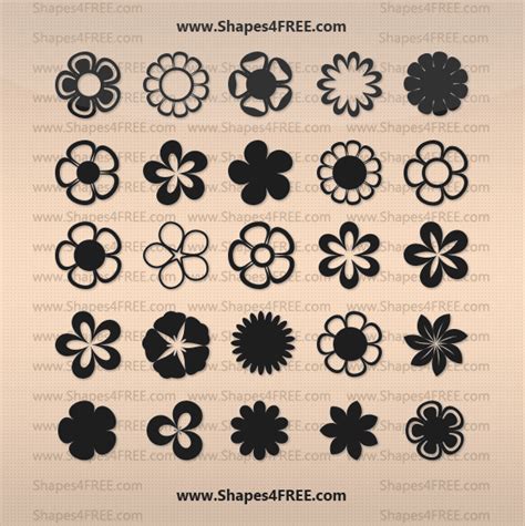 25 Flowers Photoshop & Vector Shapes | Photoshop Custom Shapes