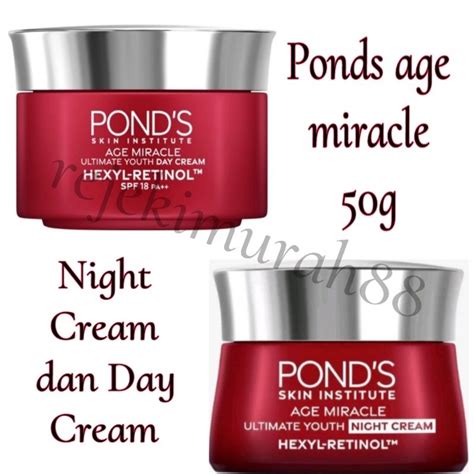 Jual Pond S Age Miracle Youthful Glow Retinol Cream Night Day 50G