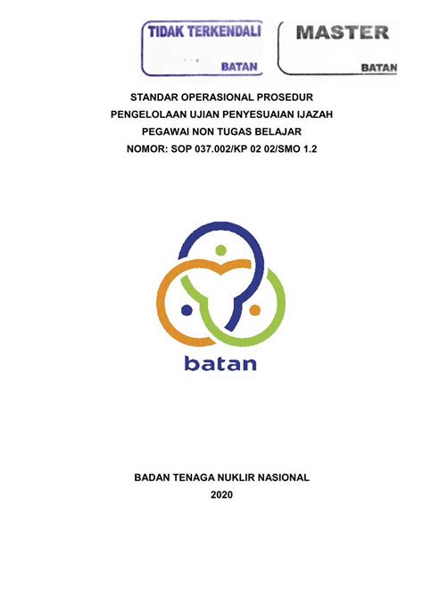 PDF STANDAR OPERASIONAL PROSEDUR PENGELOLAAN UJIAN DOKUMEN TIPS