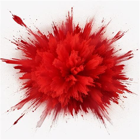 Red Color Explosion Isolated On White Premium Ai Generated Image