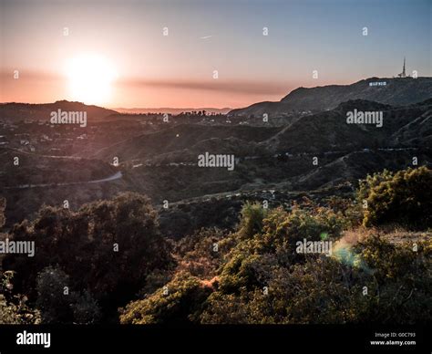 Sunset over Hollywood Hills Stock Photo - Alamy