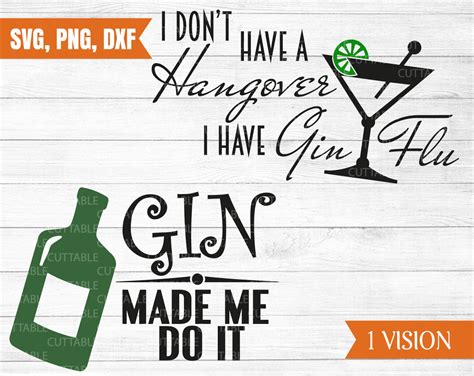 Gin Bundle Svg Gin Lover Cut Files Gin Svgs Let The Fun Etsy