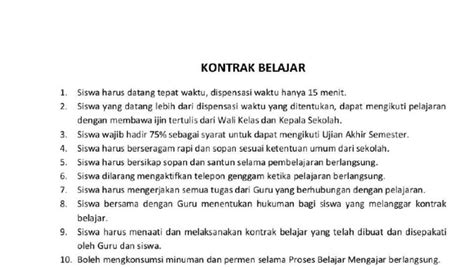 Kontrak Belajar Pdf