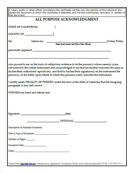 California Notary Jurat Form Pdf