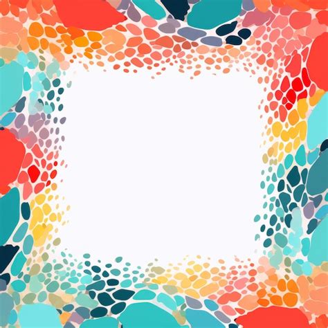 Premium Photo A Square Frame Made Of Colorful Dots On A White Background