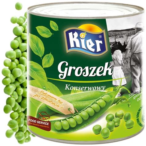 Węgierski Groszek Konserwowy w Puszce Do Sałatek Canned Peas 420g KIER