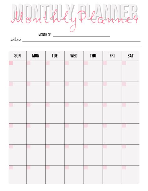 Monthly Planner 1 Bridal Shower 101