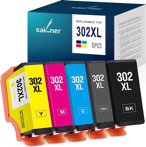 Sailner Remanufactured Ink Cartridge Replacement For Epson 302 Xl 302xl T302xl Use With