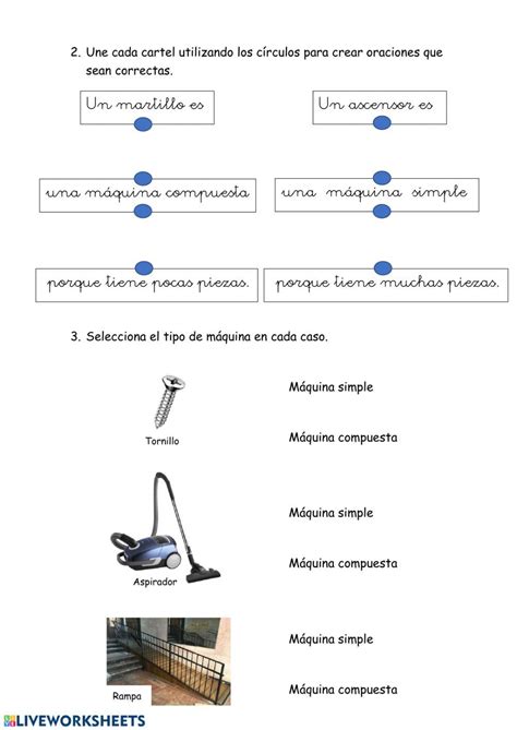 Máquinas Simples Y Compuestas Ficha Interactiva Maquinas Simples Y Compuestas Actividades